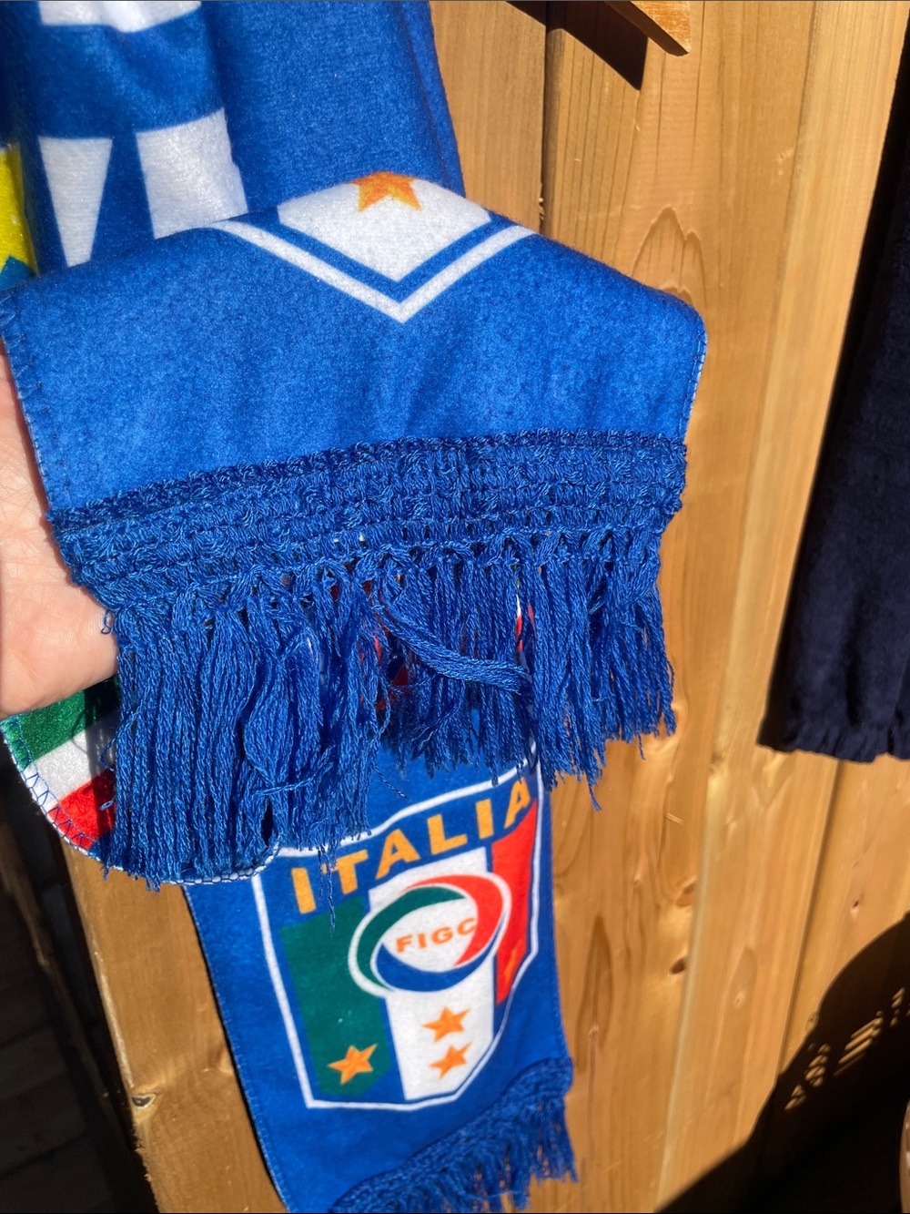 Italy National Football Team Scarf 4-Star FIGC Blue Supporters Soccer Scarf - Picture 3 of 5